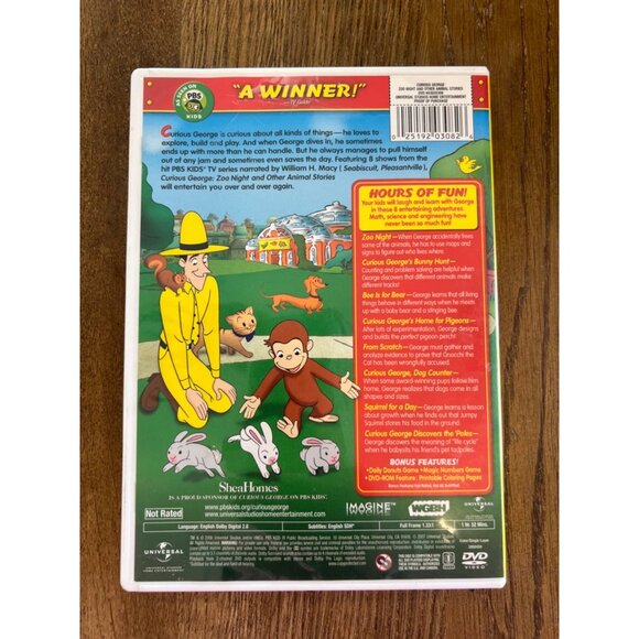 Curious George Zoo Night DVD 2006 Animated Movie Kids TV Series PBS Pre-Owned - Picture 4 of 4